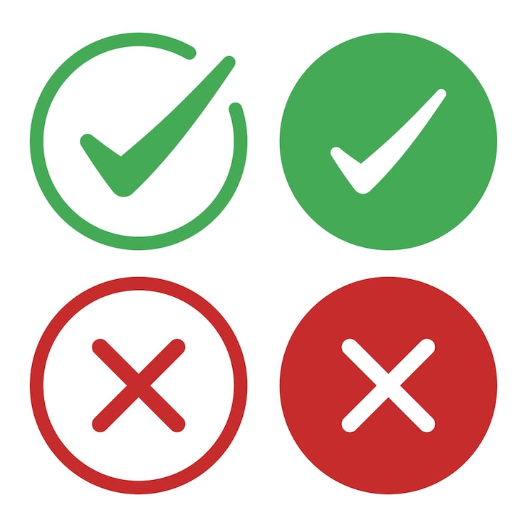 Miễn phí Vector dấu kiểm và hình tròn dấu x