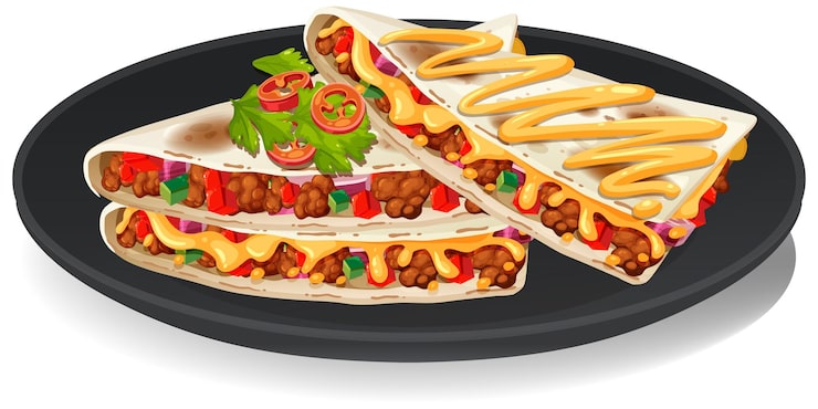 Miễn phí Vector đĩa quesadilla mexico ngon tuyệt