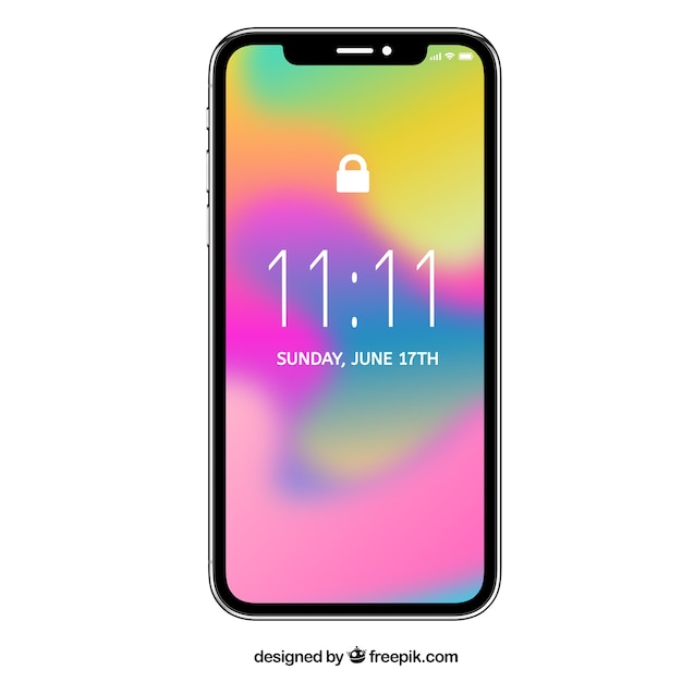 Miễn phí Vector điện thoại với hình nền gradient