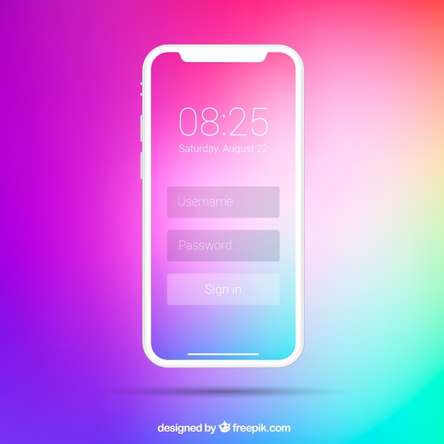 Miễn phí Vector điện thoại với hình nền gradient
