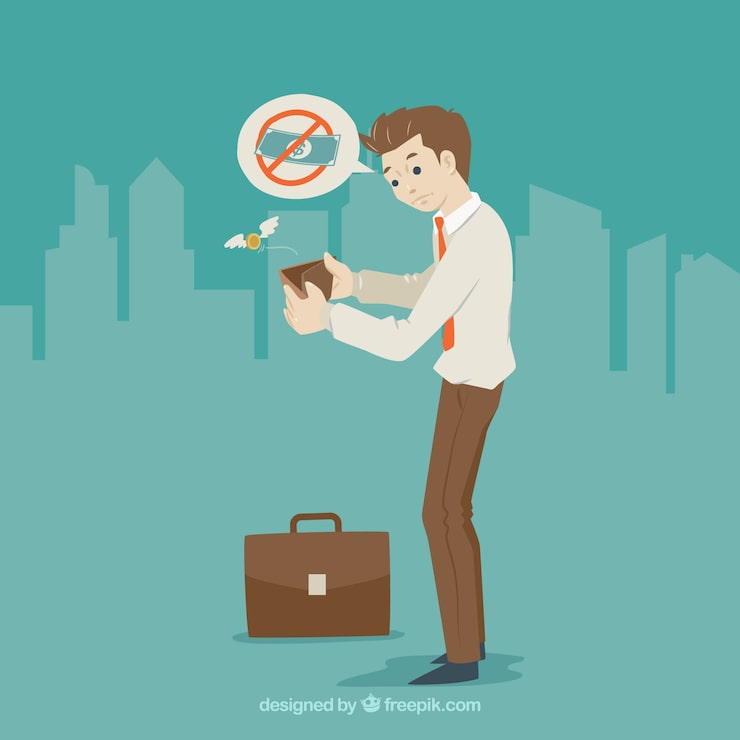 Miễn phí Vector doanh nhân buồn bã không có tiền