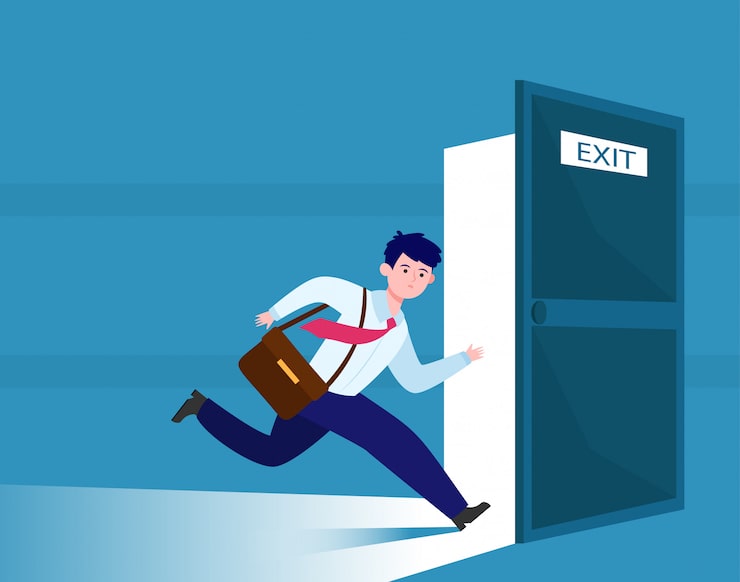 Miễn phí Vector doanh nhân chạy trốn khỏi lối ra