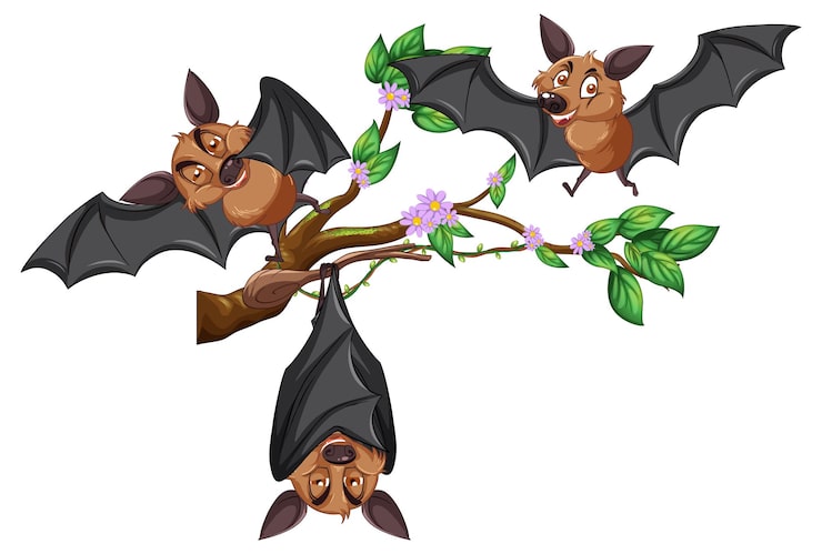 Miễn phí Vector dơi trên cành cây