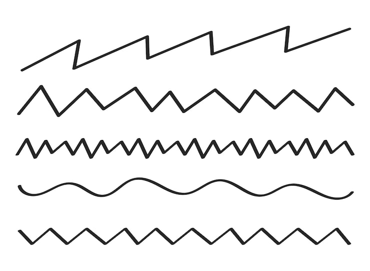 Miễn phí Vector đường zig zag vẽ tay