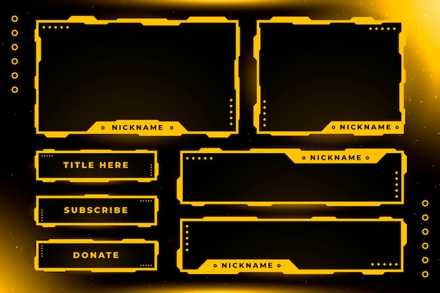 Miễn phí Vector gói các panel twitch màu gradient