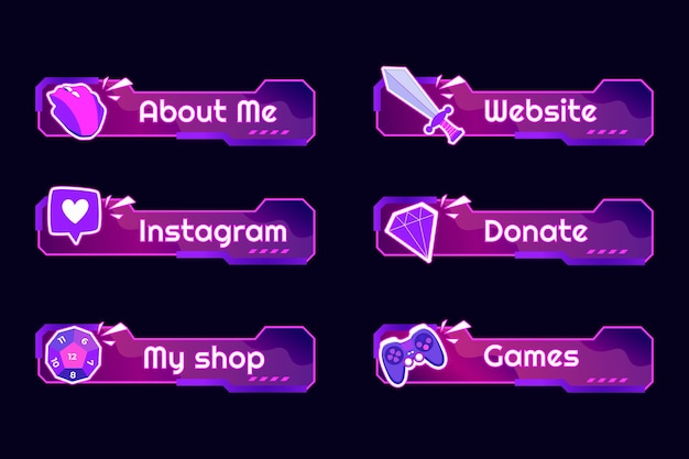 Miễn phí Vector gói gradient cho các panel twitch