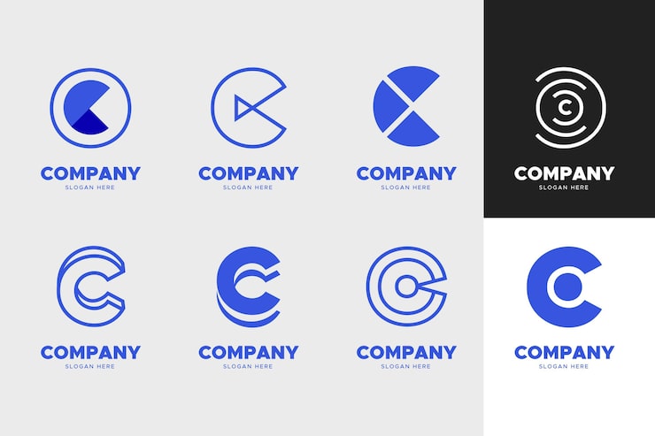 Miễn phí Vector gói mẫu logo chữ c phẳng