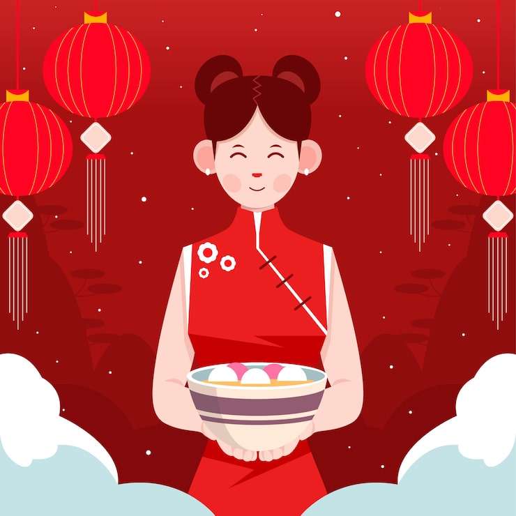 Miễn phí Vector hình ảnh minh họa lễ hội đông chí phẳng