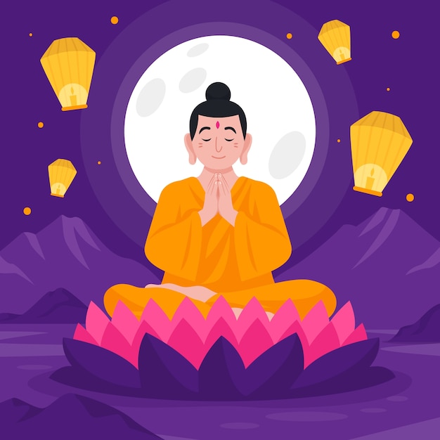 Miễn phí Vector hình ảnh minh họa lễ phật đản phẳng