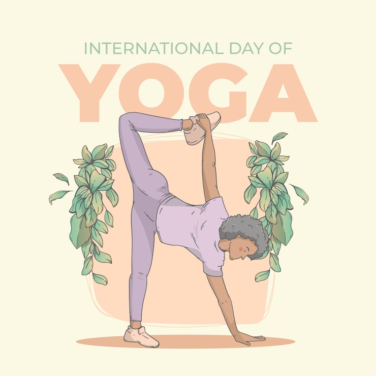 Miễn phí Vector hình ảnh minh họa ngày quốc tế yoga vẽ tay