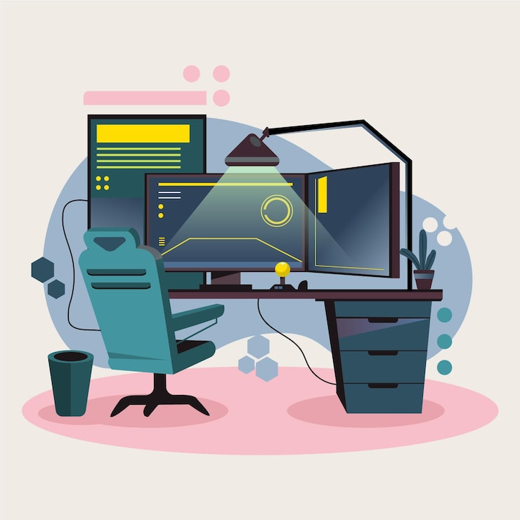 Miễn phí Vector hình ảnh minh họa phòng game phẳng hữu cơ