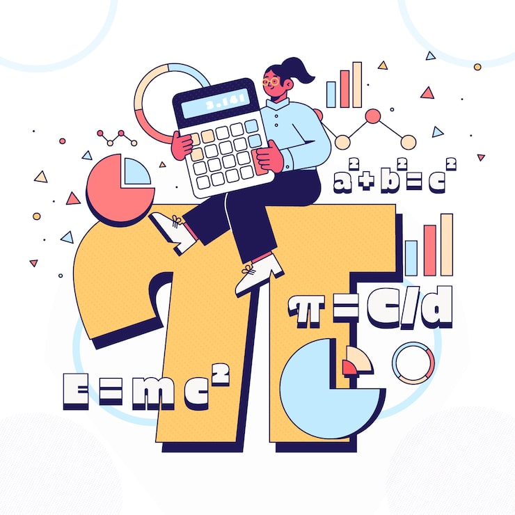Miễn phí Vector hình ảnh minh họa số pi phẳng