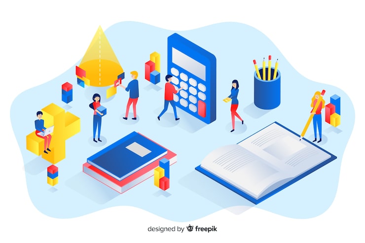 Miễn phí Vector hình nền các yếu tố toán học isometric