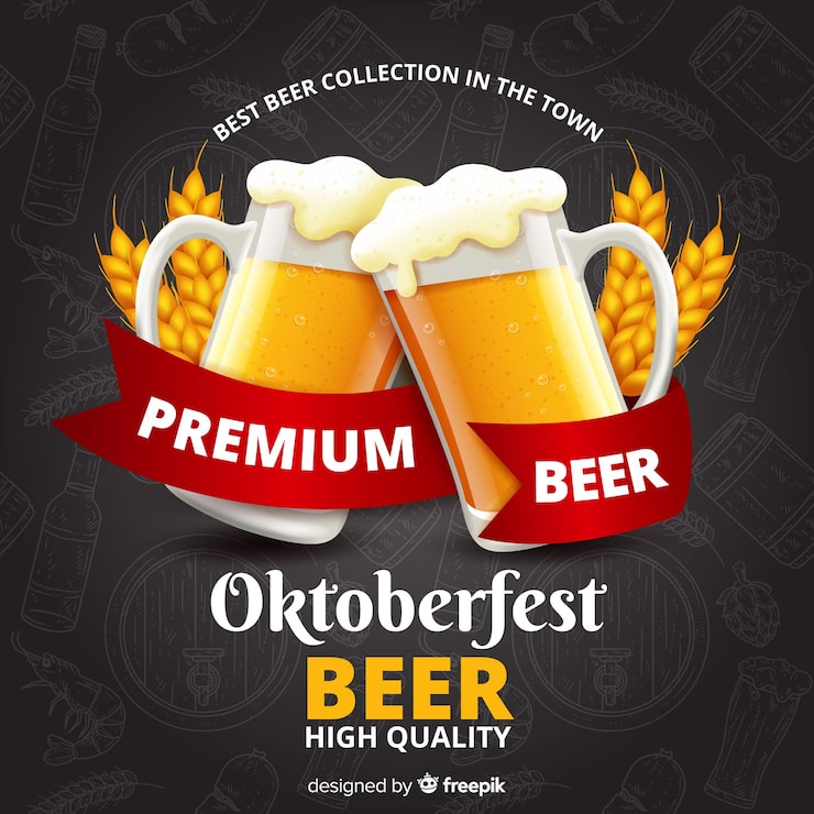 Miễn phí Vector hình nền lễ hội oktoberfest vẽ tay chân thực