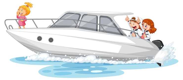 Miễn phí Vector hoạt họa trẻ em trên thuyền cao tốc