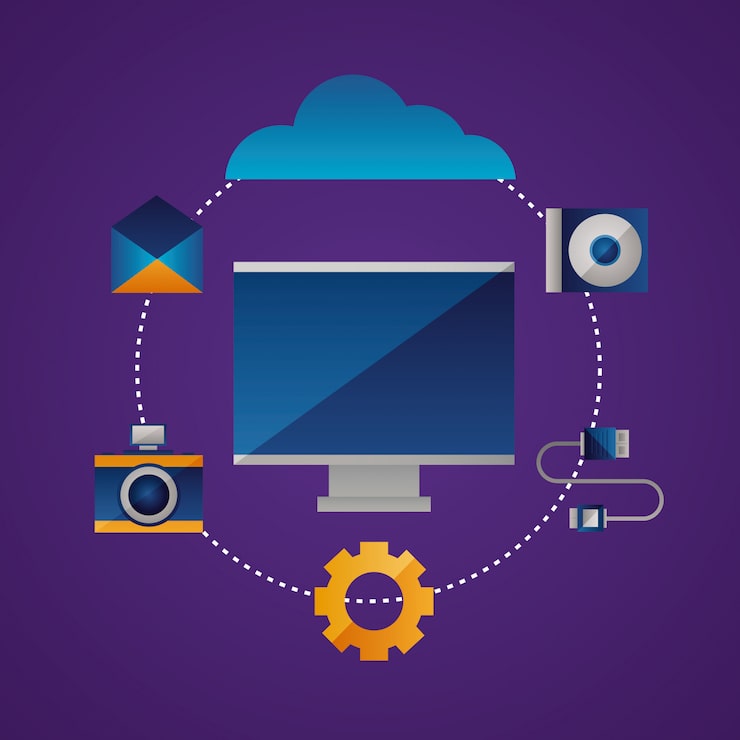 Miễn phí Vector khái niệm điện toán đám mây