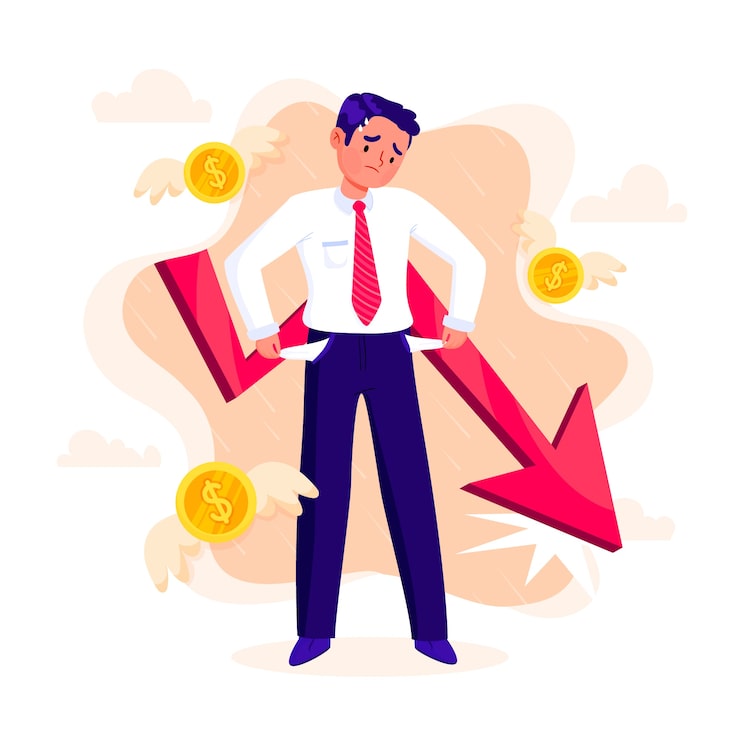 Miễn phí Vector khái niệm phá sản vẽ tay