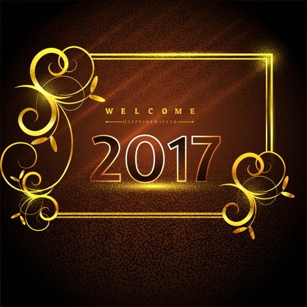 Miễn phí Vector khung hoa vàng nền vintage 2017