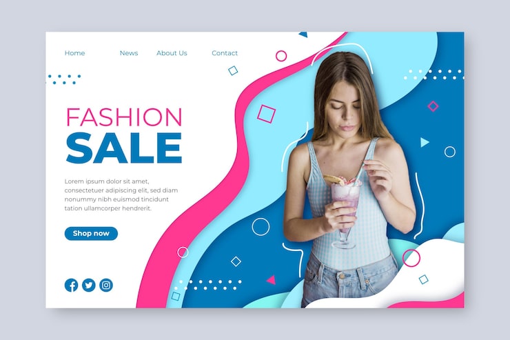 Miễn phí Vector khuyến mãi thời trang - ý tưởng trang đích