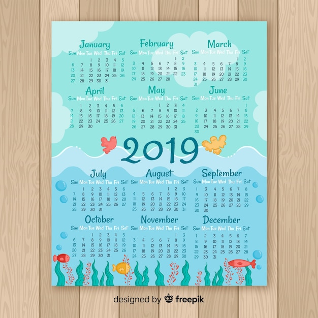 Miễn phí Vector lịch 2019