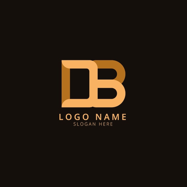 Miễn phí Vector logo chữ lồng db thiết kế phẳng