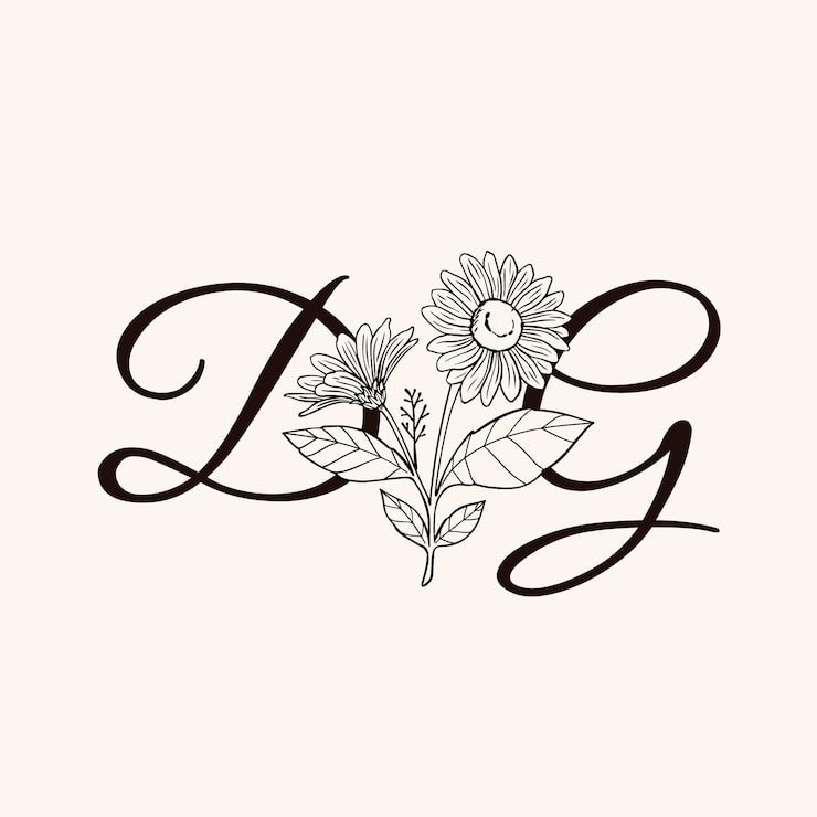 Miễn phí Vector logo chữ lồng hoa vẽ tay