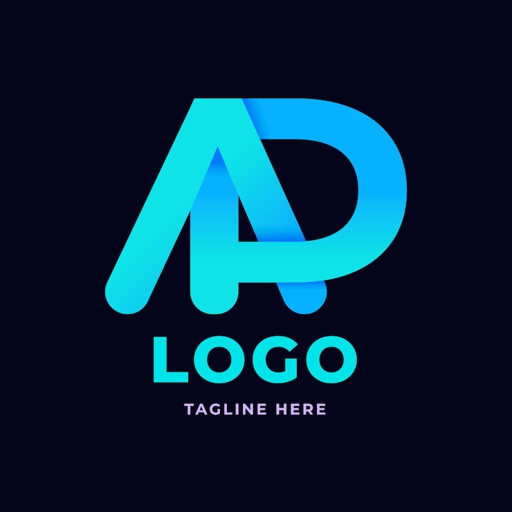 Miễn phí Vector logo monogram gradient ap