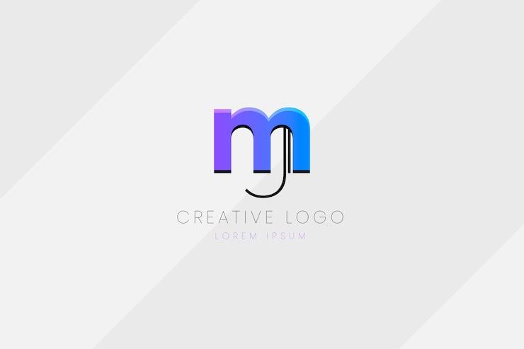 Miễn phí Vector logo monogram gradient