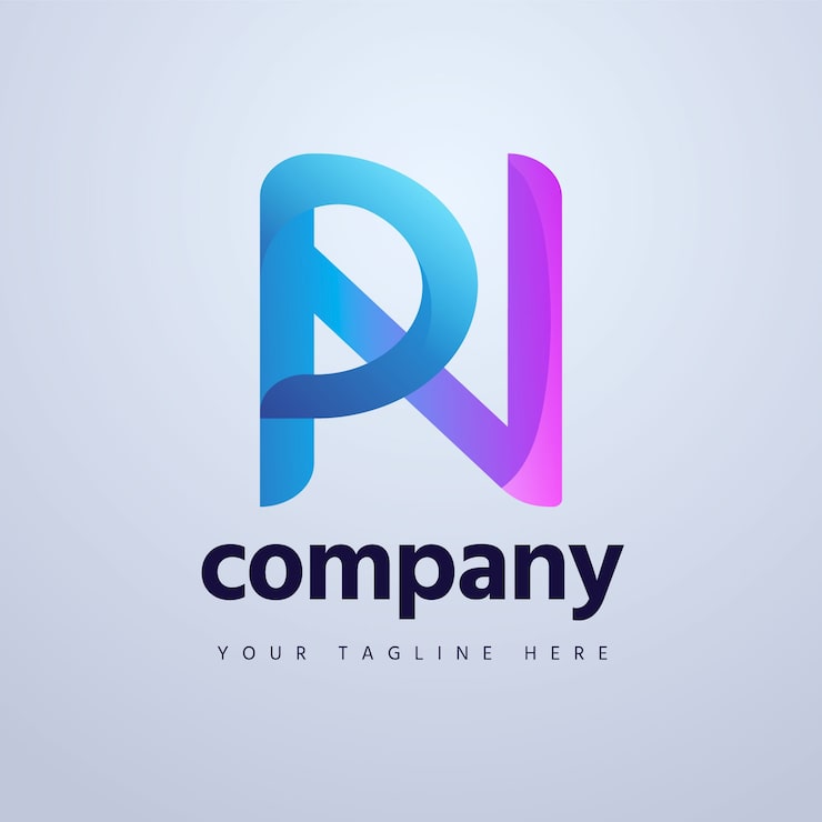 Miễn phí Vector logo monogram gradient