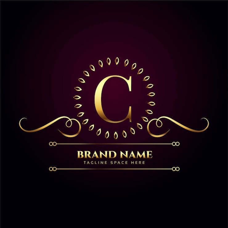 Miễn phí Vector logo vàng hoàng gia sang trọng cho chữ c