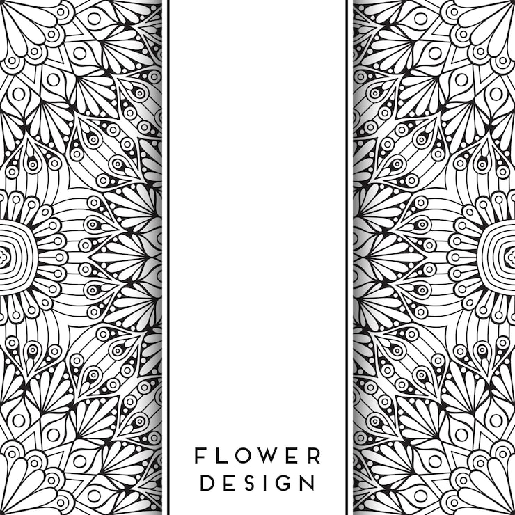 Miễn phí Vector mandala hoa đen trắng
