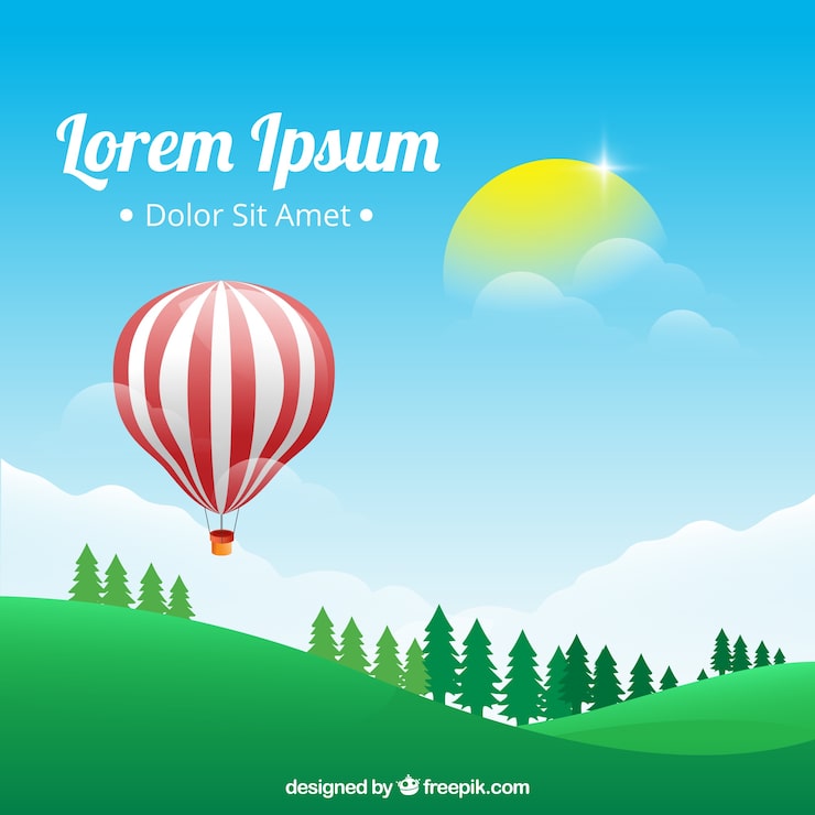 Miễn phí Vector mẫu background phong cảnh với bóng bay