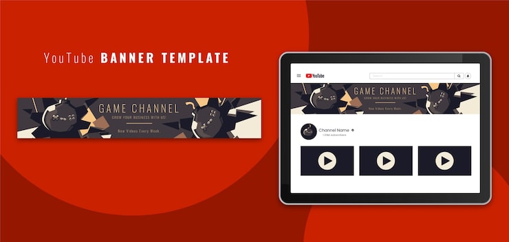 Miễn phí Vector mẫu banner youtube trừu tượng phong cách phẳng