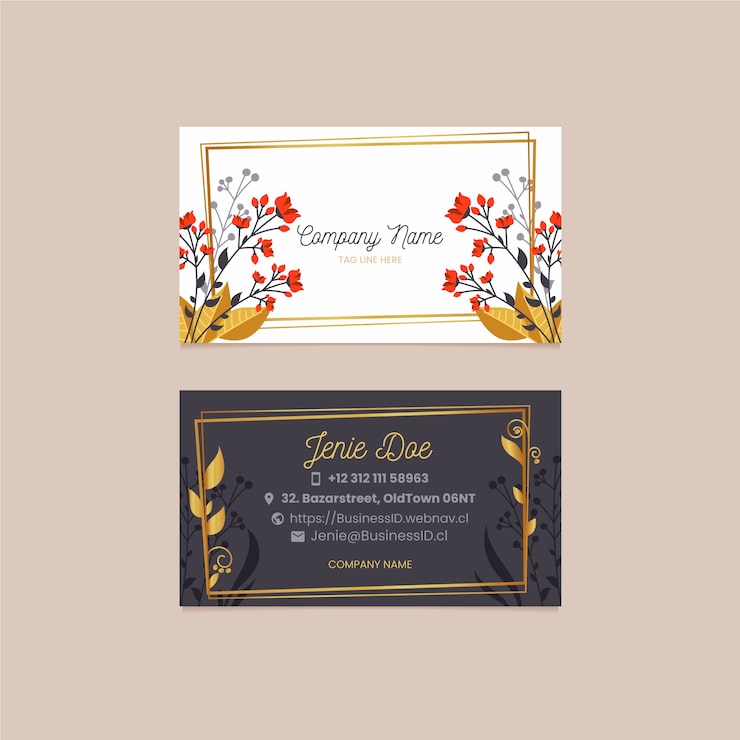 Miễn phí Vector mẫu danh thiếp hoa văn vàng