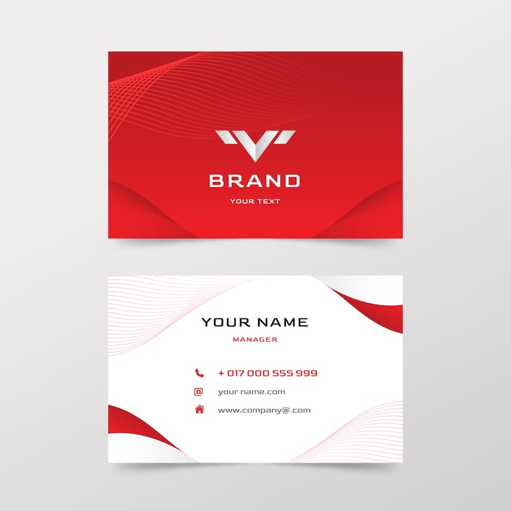 Miễn phí Vector mẫu danh thiếp màu đỏ gradient