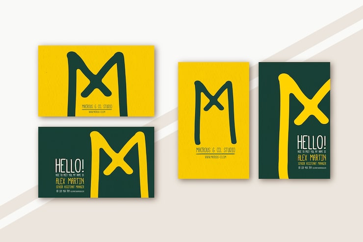 Miễn phí Vector mẫu danh thiếp tối giản đầy màu sắc