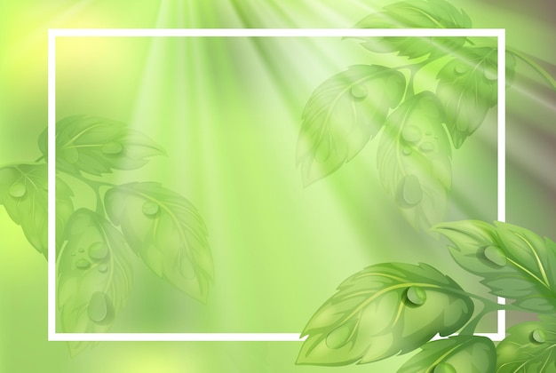 Miễn phí Vector mẫu khung viền với lá xanh