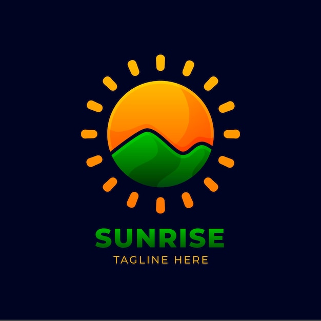 Miễn phí Vector mẫu logo bình minh gradient