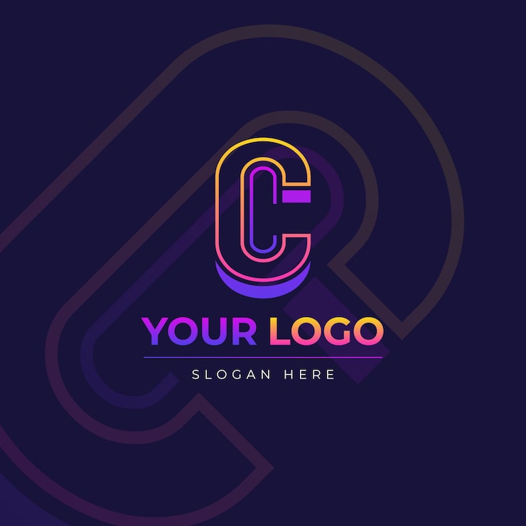 Miễn phí Vector mẫu logo cc gradient