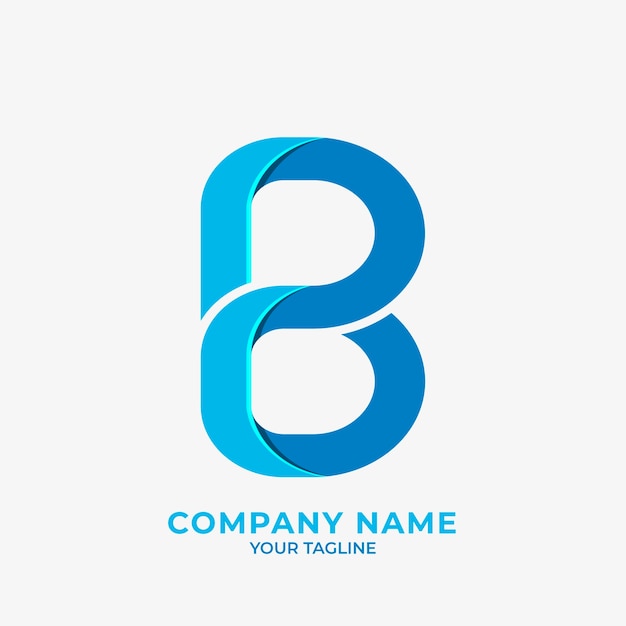 Miễn phí Vector mẫu logo chữ b thiết kế phẳng