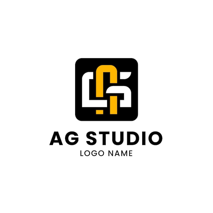 Miễn phí Vector mẫu logo chữ lồng ag thiết kế phẳng