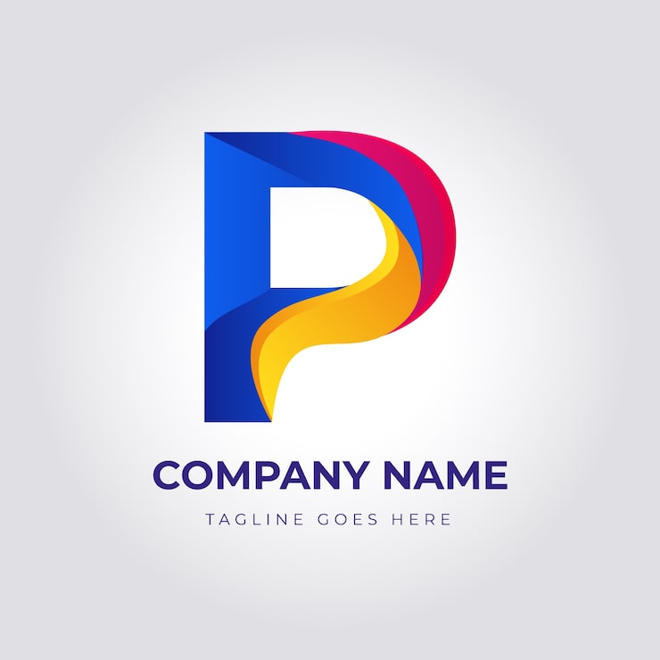 Miễn phí Vector mẫu logo chữ p gradient
