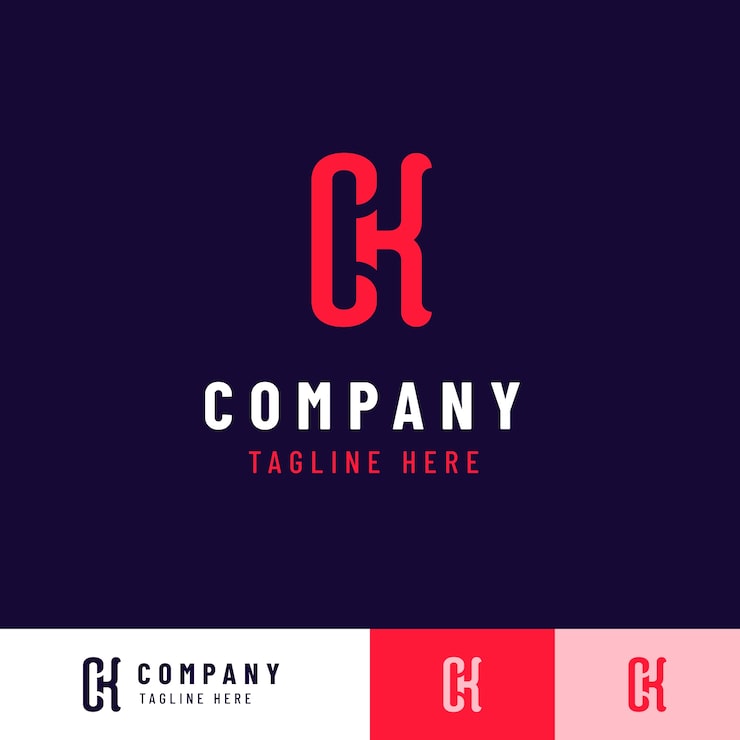 Miễn phí Vector mẫu logo ck hoặc kc thiết kế phẳng