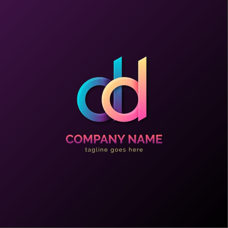 Miễn phí Vector mẫu logo dd gradient