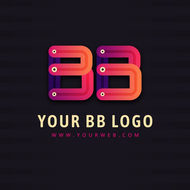 Miễn phí Vector mẫu logo gradient bb