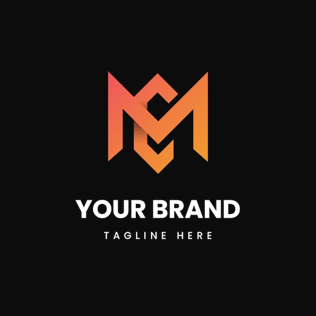 Miễn phí Vector mẫu logo gradient mc