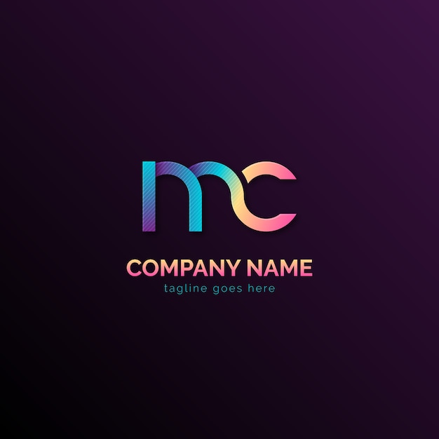 Miễn phí Vector mẫu logo gradient mc