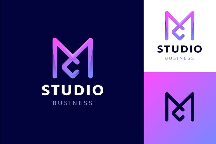 Miễn phí Vector mẫu logo gradient mc
