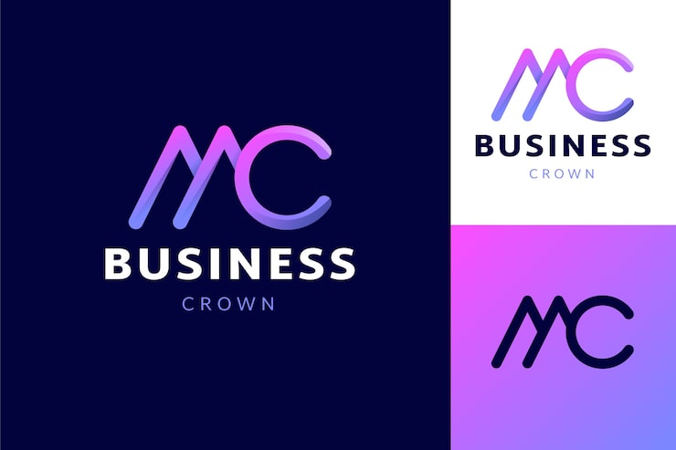 Miễn phí Vector mẫu logo gradient mc