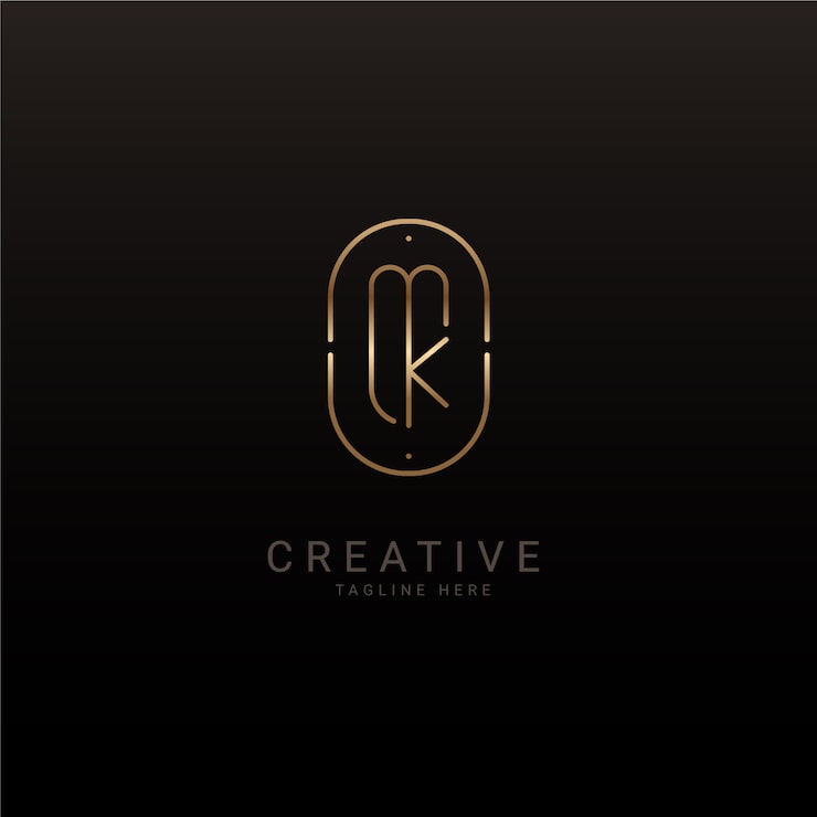Miễn phí Vector mẫu logo gradient mk hoặc km